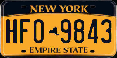 NY license plate HFO9843