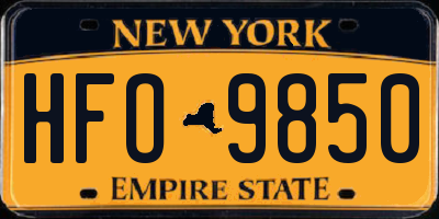 NY license plate HFO9850