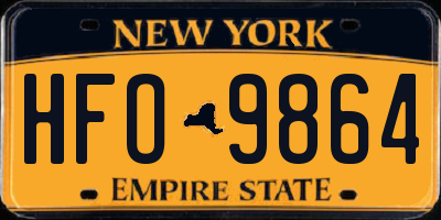 NY license plate HFO9864