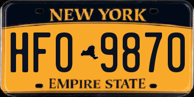 NY license plate HFO9870