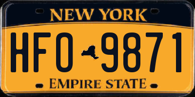 NY license plate HFO9871