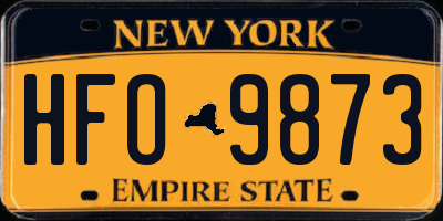 NY license plate HFO9873