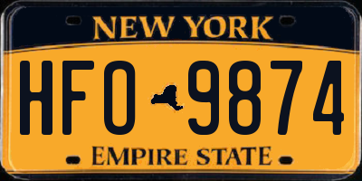 NY license plate HFO9874