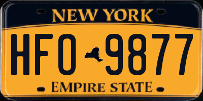 NY license plate HFO9877