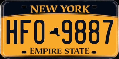 NY license plate HFO9887