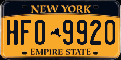 NY license plate HFO9920