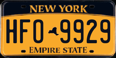 NY license plate HFO9929