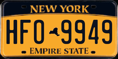 NY license plate HFO9949