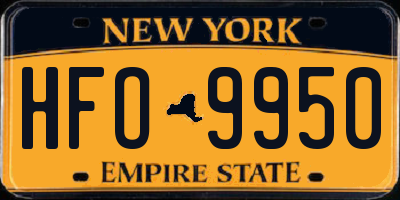 NY license plate HFO9950