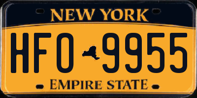 NY license plate HFO9955