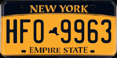 NY license plate HFO9963