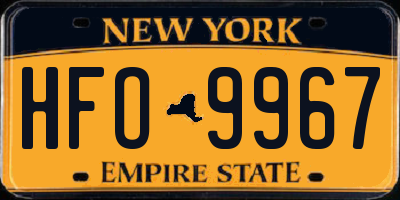 NY license plate HFO9967