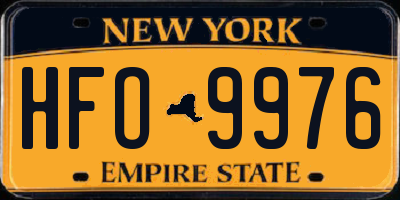 NY license plate HFO9976