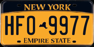 NY license plate HFO9977