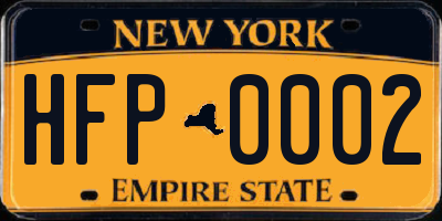 NY license plate HFP0002