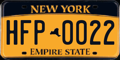 NY license plate HFP0022