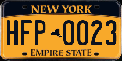 NY license plate HFP0023