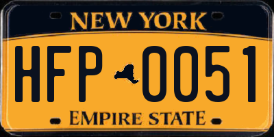 NY license plate HFP0051