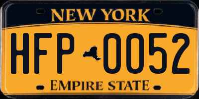 NY license plate HFP0052