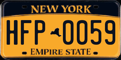 NY license plate HFP0059