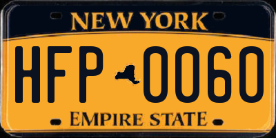 NY license plate HFP0060