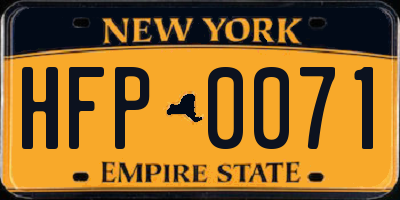 NY license plate HFP0071