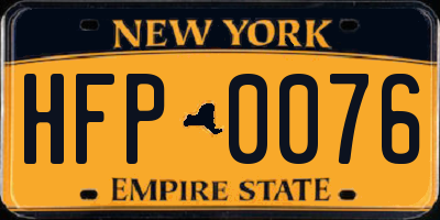NY license plate HFP0076