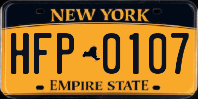 NY license plate HFP0107