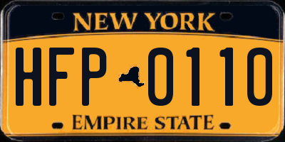 NY license plate HFP0110
