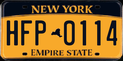 NY license plate HFP0114