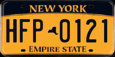 NY license plate HFP0121