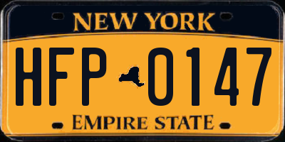 NY license plate HFP0147