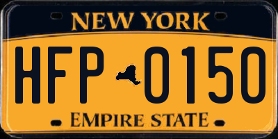 NY license plate HFP0150