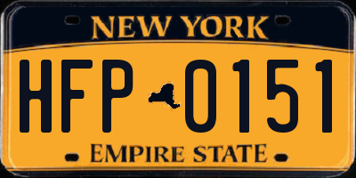 NY license plate HFP0151