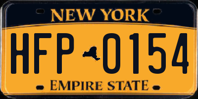 NY license plate HFP0154