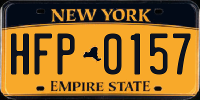 NY license plate HFP0157