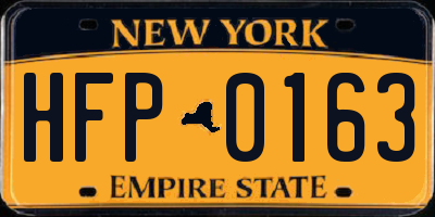 NY license plate HFP0163