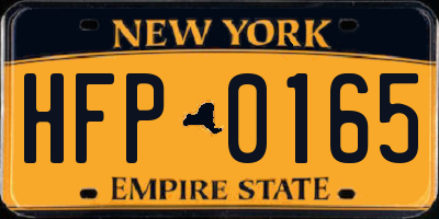NY license plate HFP0165