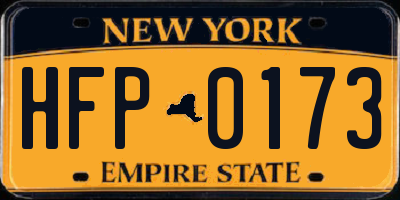 NY license plate HFP0173