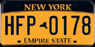 NY license plate HFP0178