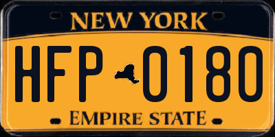 NY license plate HFP0180