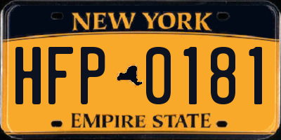 NY license plate HFP0181