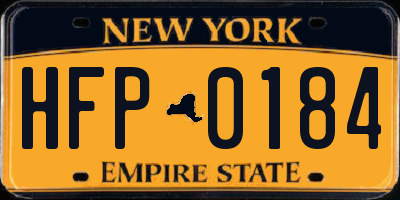 NY license plate HFP0184