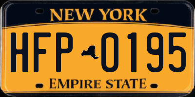 NY license plate HFP0195