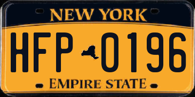 NY license plate HFP0196