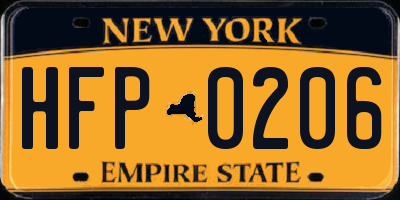 NY license plate HFP0206