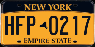 NY license plate HFP0217