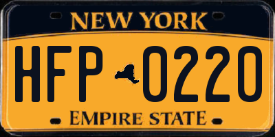 NY license plate HFP0220