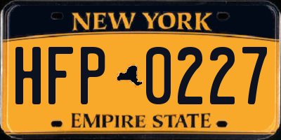 NY license plate HFP0227