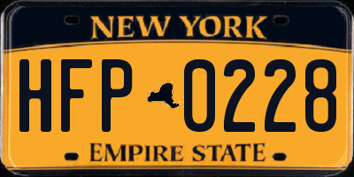 NY license plate HFP0228